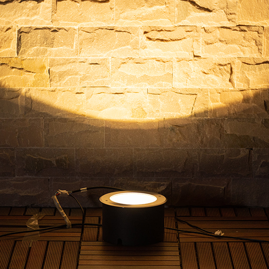 Minimalist LED Well Light – In-Ground Upward Cylinder for Modern Landscapes
