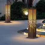 Pixel Rectangular Bollard Lamp in Marble and Stainless Steel for Pathways
