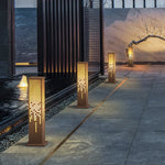 Pixel Rectangular Bollard Lamp in Marble and Stainless Steel for Pathways