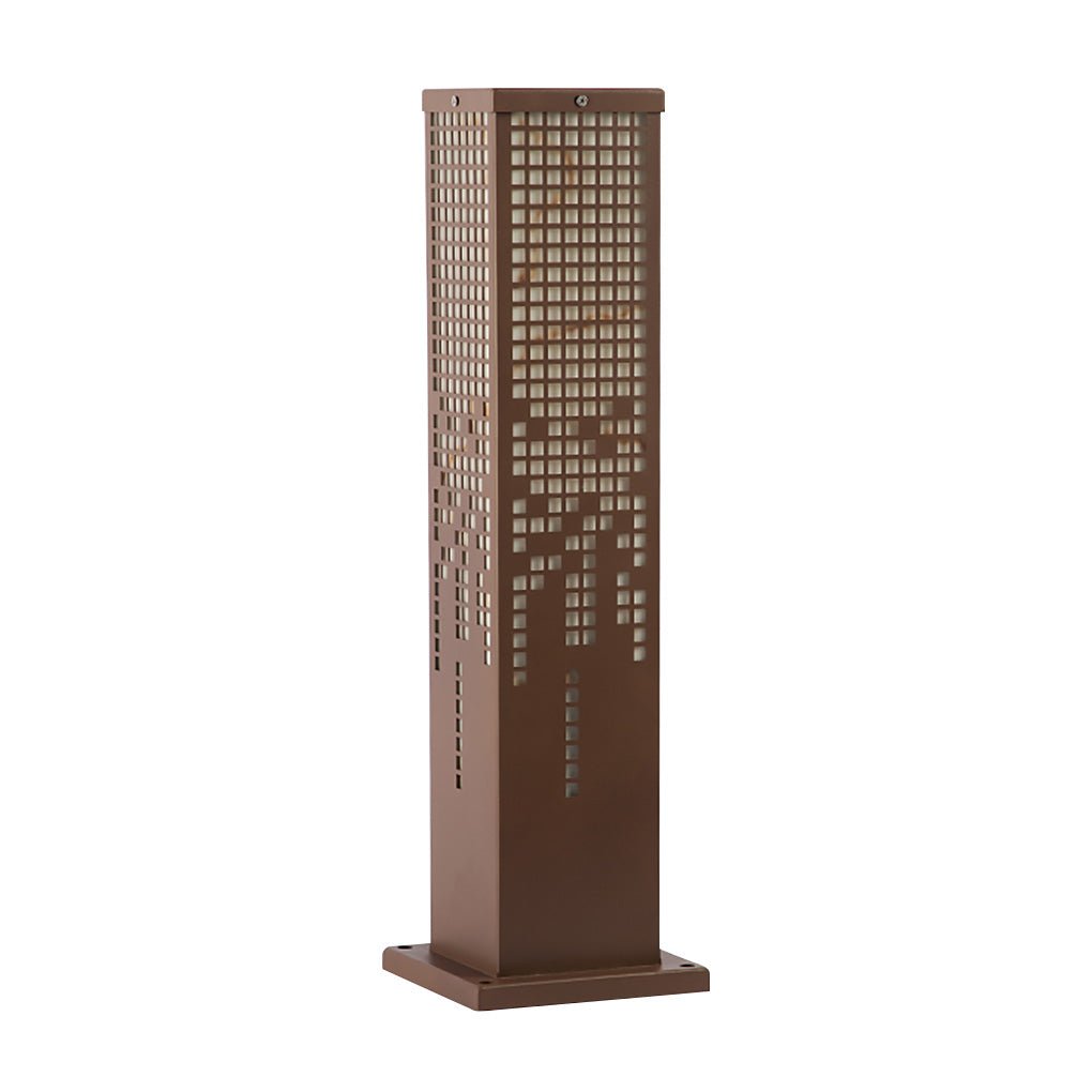 Pixel Rectangular Bollard Lamp in Marble and Stainless Steel for Pathways