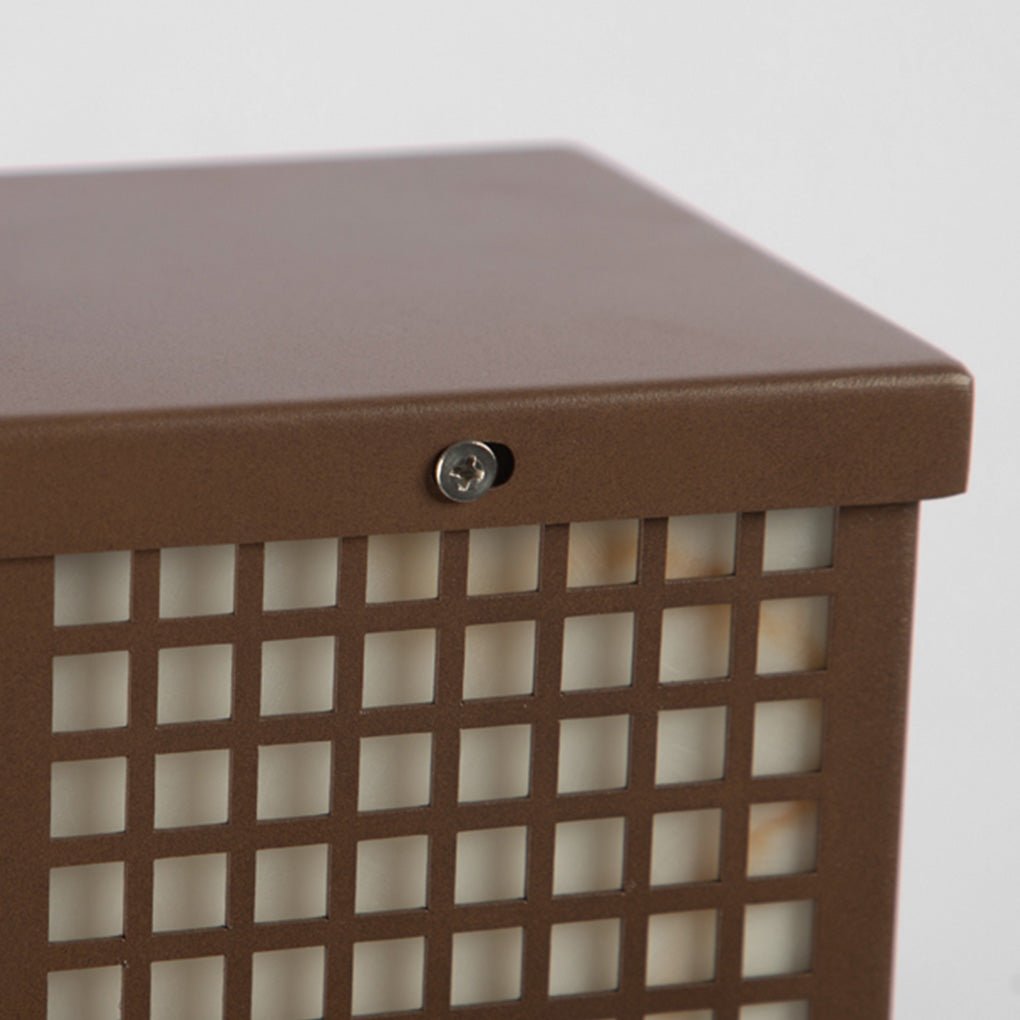 Pixel Rectangular Bollard Lamp in Marble and Stainless Steel for Pathways