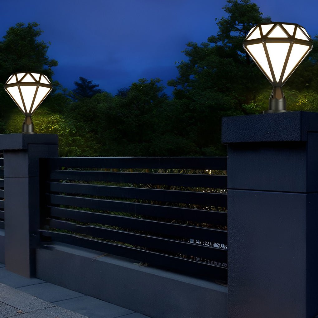 Unique Diamond Shaped Led Post Lights Outdoor Lights Waterproof Fence Post Lights