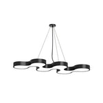 Modern S-Shaped Coral LED Chandelier in Black Iron for Dining & Living Spaces