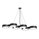 Modern S-Shaped Coral LED Chandelier in Black Iron for Dining & Living Spaces