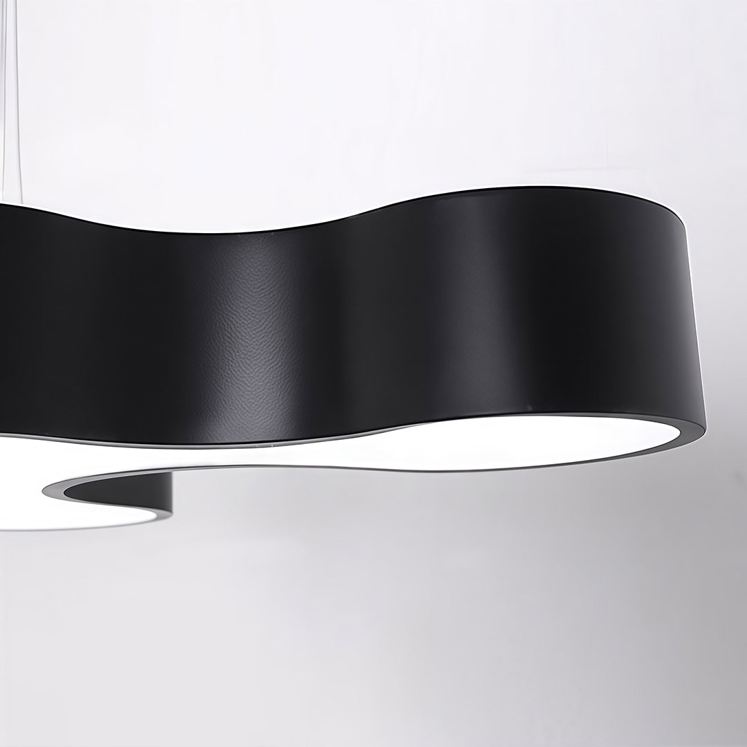 Modern S-Shaped Coral LED Chandelier in Black Iron for Dining & Living Spaces