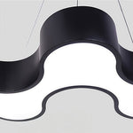 Modern S-Shaped Coral LED Chandelier in Black Iron for Dining & Living Spaces