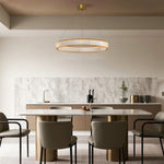 Aurelia Crystal Round Chandelier — American Minimalist LED Pendant for Modern Interiors