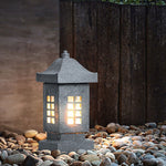Sculptural Stone-Effect LED Landscape Pillar Light for Courtyards & Walkways