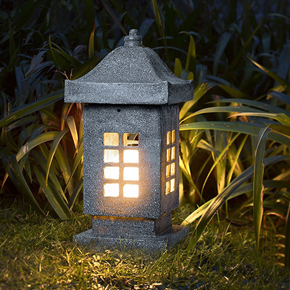 Sculptural Stone-Effect LED Landscape Pillar Light for Courtyards & Walkways