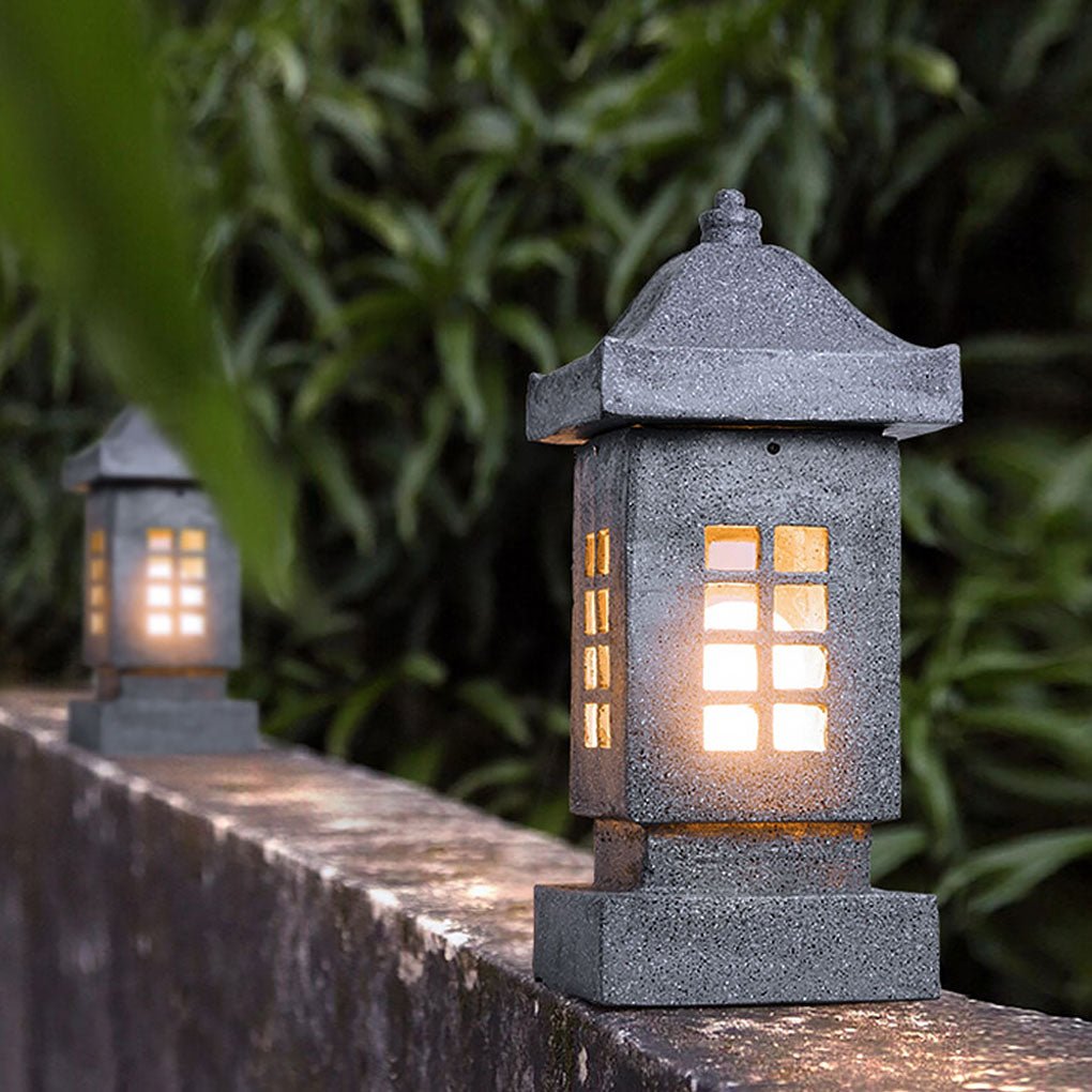 Sculptural Stone-Effect LED Landscape Pillar Light for Courtyards & Walkways