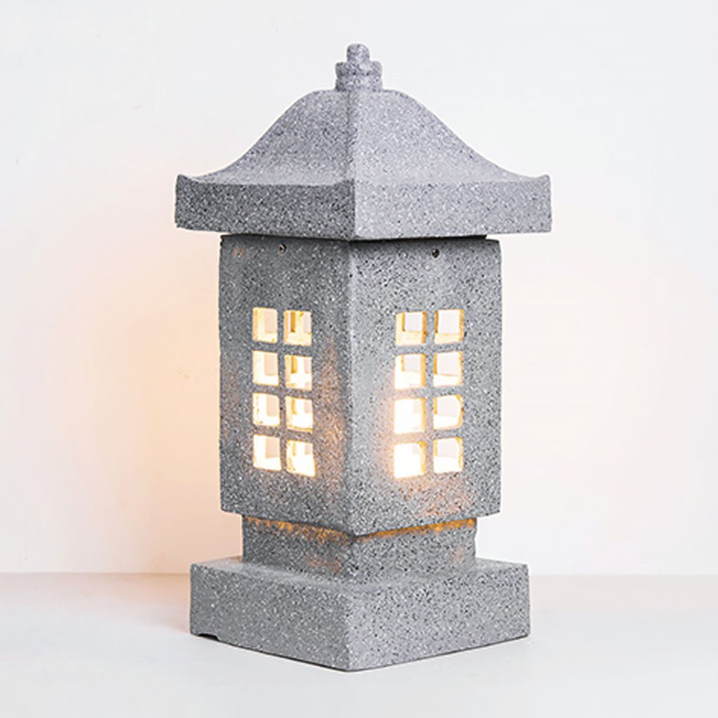 Sculptural Stone-Effect LED Landscape Pillar Light for Courtyards & Walkways