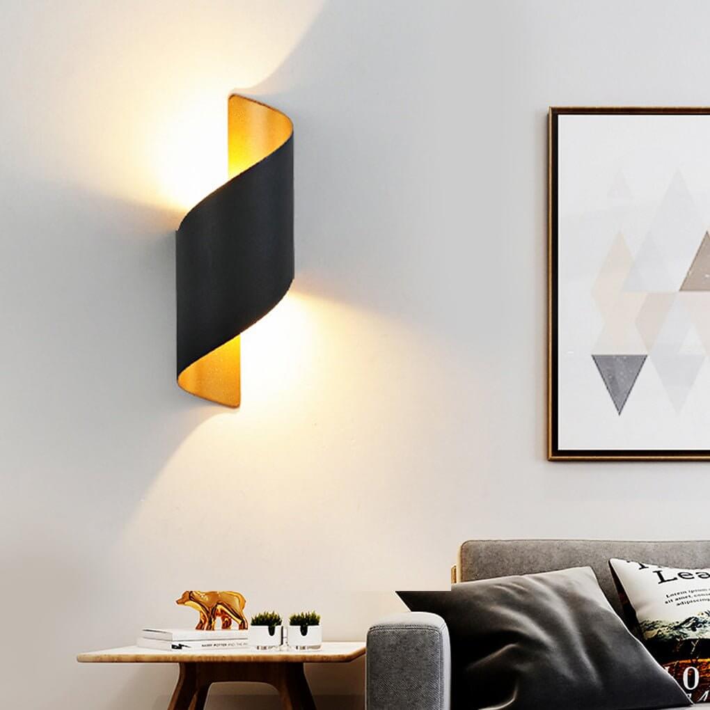 Spiral LED Outdoor Wall Sconce with Dual Up and Down Illumination