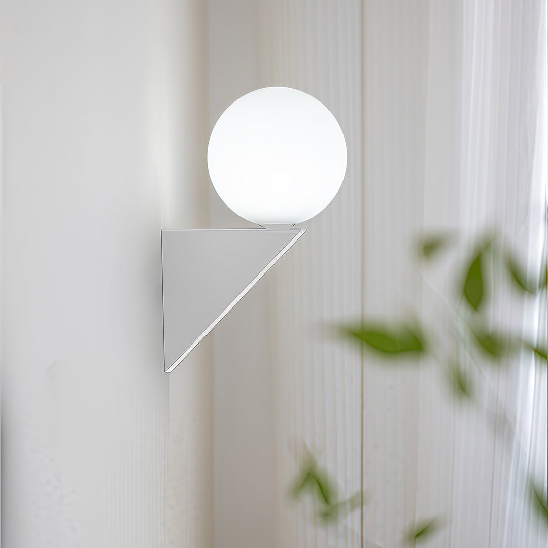 Nordic Glass Globe Wall Sconce with Adjustable Light Modes