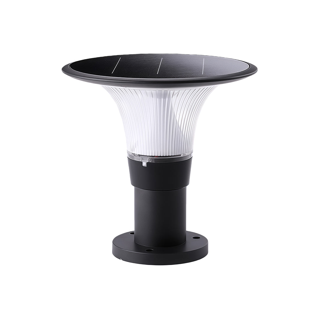 Solar Post Cap Light in Black Aluminum for Outdoor Pillars