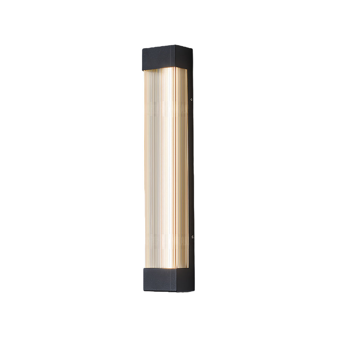 Linear Outdoor Wall Sconce – Waterproof LED Strip Light in Brushed Black