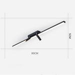Unique 2 Spotlights Black Linear Semi Flush Mount Ceiling Led Light