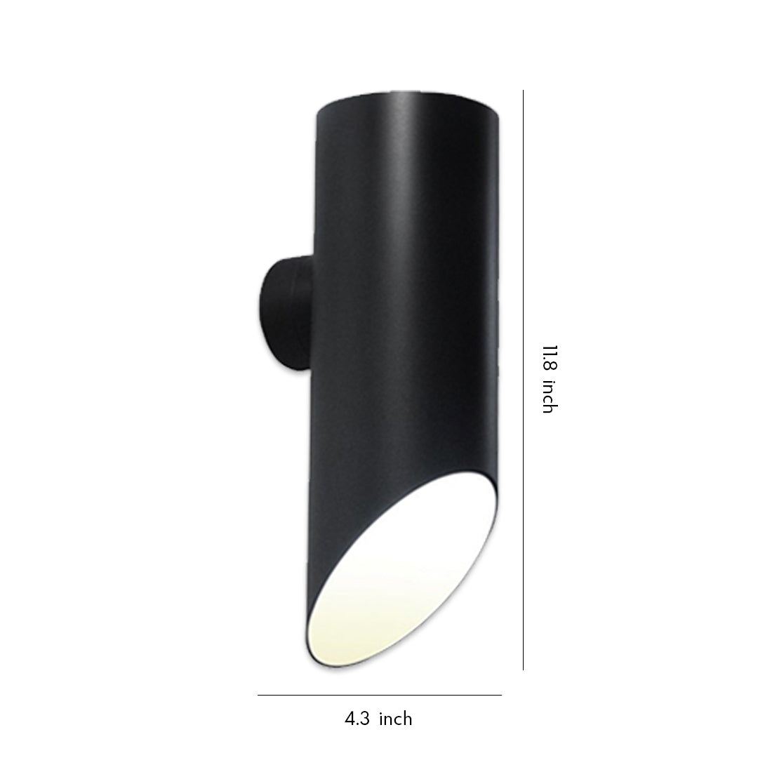 Modern Outdoor Up and Down Wall Sconce in Black Stainless Steel with Clear Glass