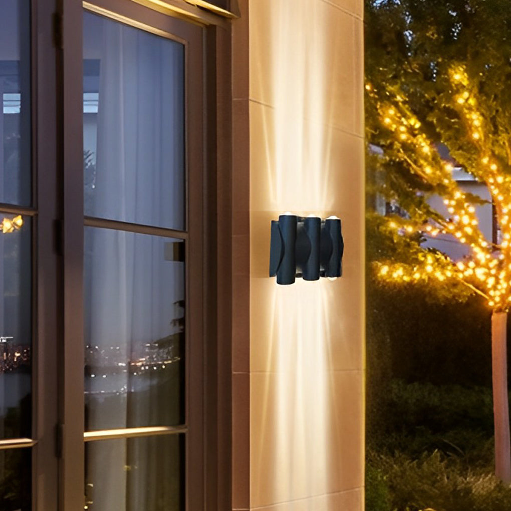 Modern LED Wall Washer Light – Black Aluminum Up & Down Outdoor Sconce