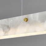 Copper Linear Pendant Light with Cloud Stone Shade