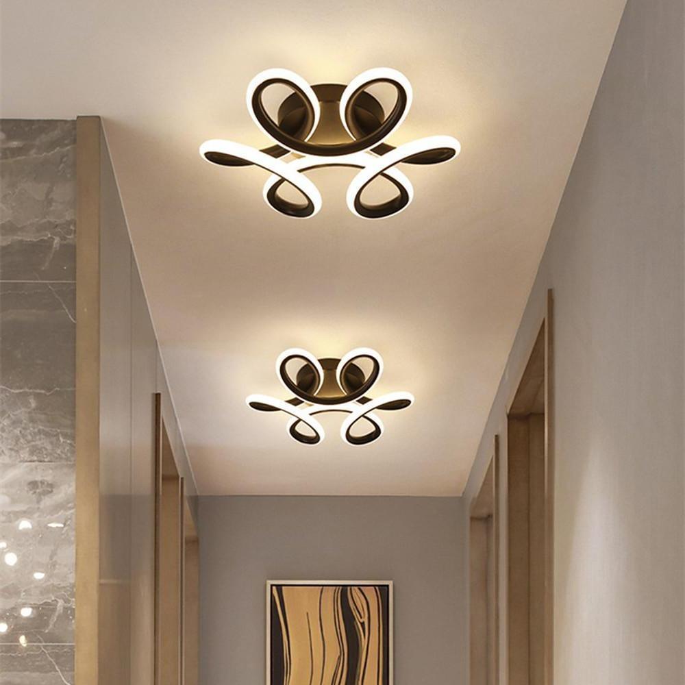Waves Flower LED Flush Mount Ceiling Light in White and Black