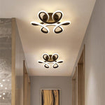 Waves Flower LED Flush Mount Ceiling Light in White and Black