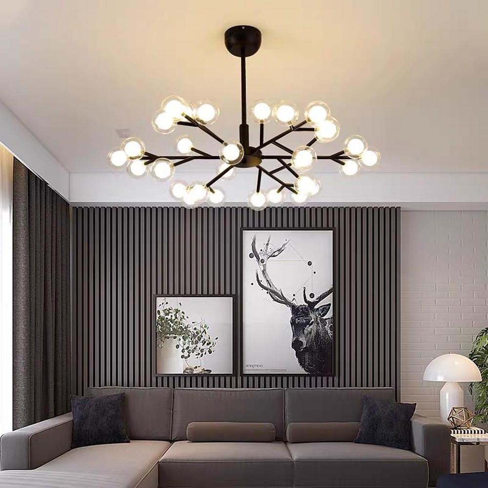 Novelty Iron Chandelier With 30 Light Glass Orbs Bubble 33 Wide Led Lighting