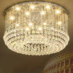 Glass Cicles Crystal Led Chandelier Drum Flush Mount Chandelier
