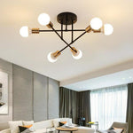 Modern Led Nordic Style Geometric Sputnik Semi Flush Mount Ceiling Light