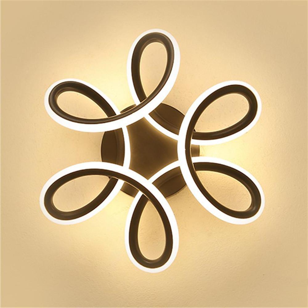 Waves Flower LED Flush Mount Ceiling Light in White and Black
