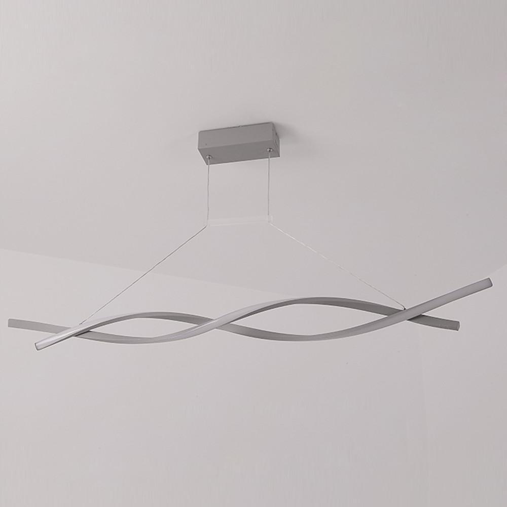 Interwoven Waves LED Pendant Light – Modern Gold Linear Chandelier for Kitchen Island