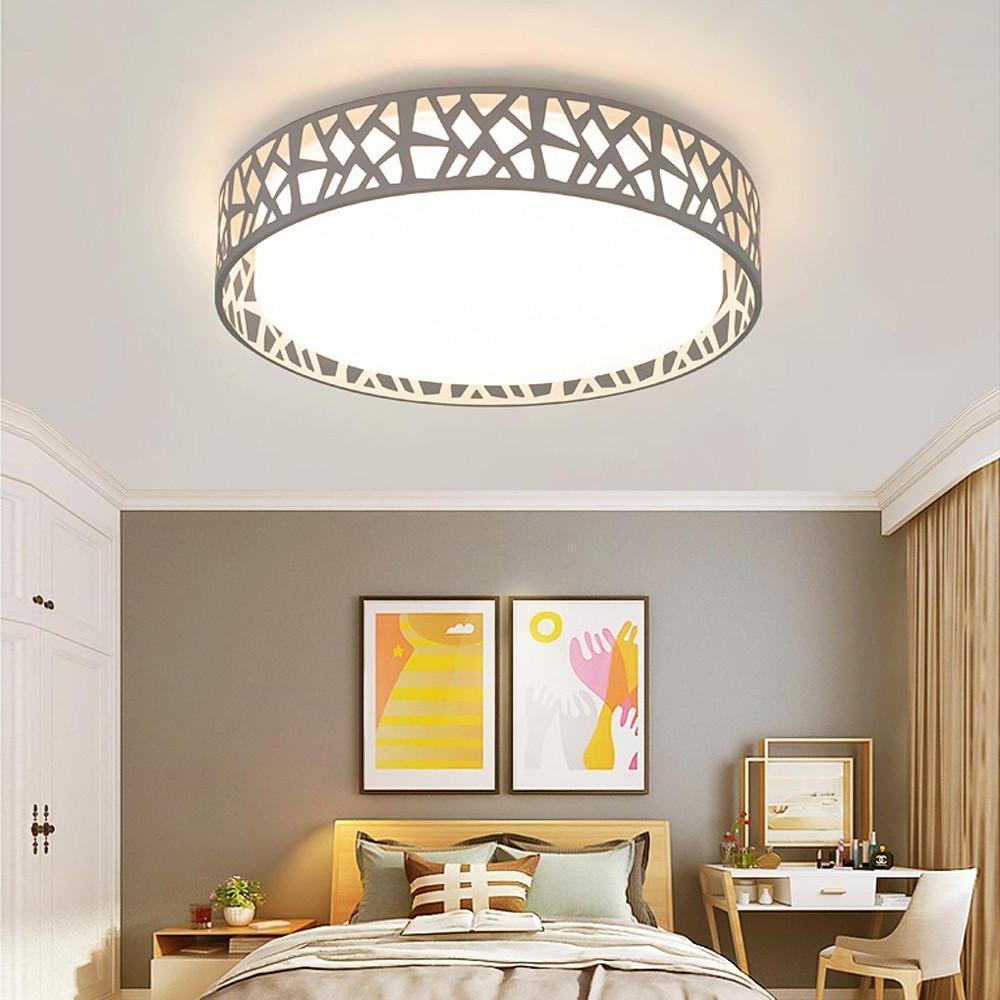 Lumina Drum LED Flush Mount Ceiling Light in Nordic Metal