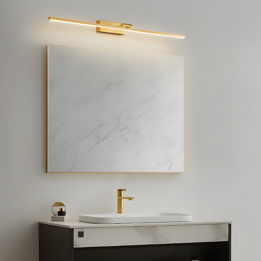 Copper Linear LED Vanity Light with Adjustable Rotating Shade