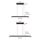 Linear LED Pendant Light in Walnut and Iron for Modern Dining and Kitchen