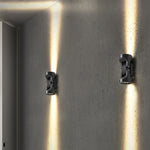 Aria Dual-Head LED Outdoor Wall Sconce in Black