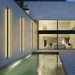 Modern Linear LED Outdoor Wall Light in Black
