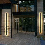 Linear Outdoor Wall Light in Black Metal, Waterproof LED Sconce