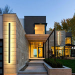 Linear Outdoor Wall Light in Black Metal, Waterproof LED Sconce