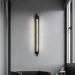 Linear LED Wall Sconce in Black with Up-Down Illumination for Modern Hallways