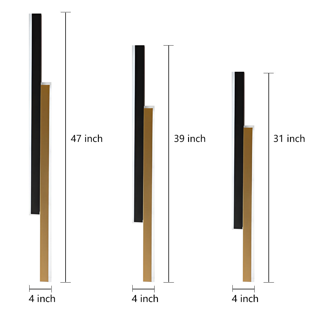 Nordic Minimalist Vertical LED Wall Sconce with Dual Light Strips
