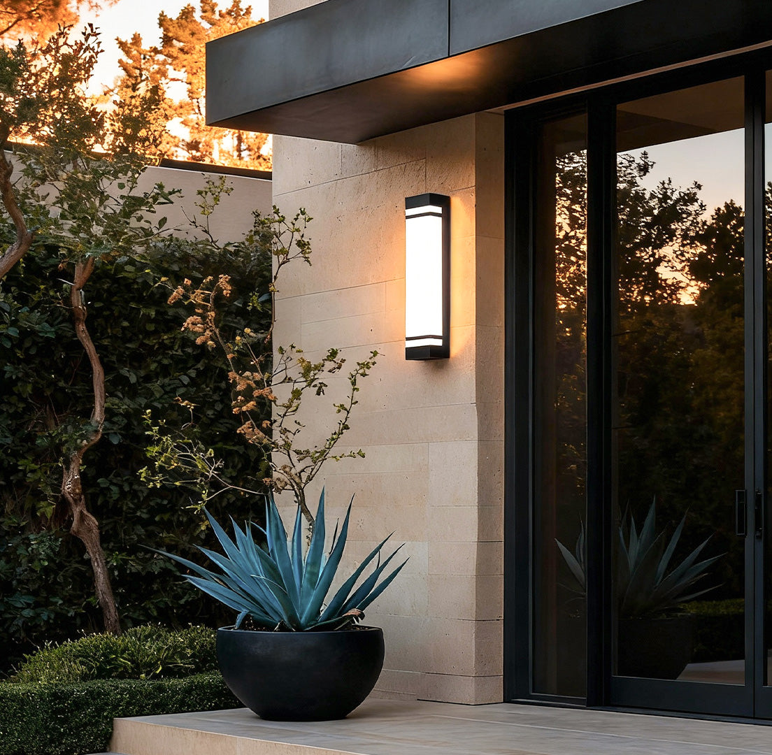 Modern Rectangular LED Outdoor Wall Sconce in Stainless Steel