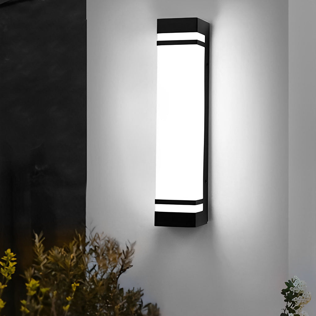 Modern IP65 Waterproof LED Outdoor Wall Sconce in Matte Black
