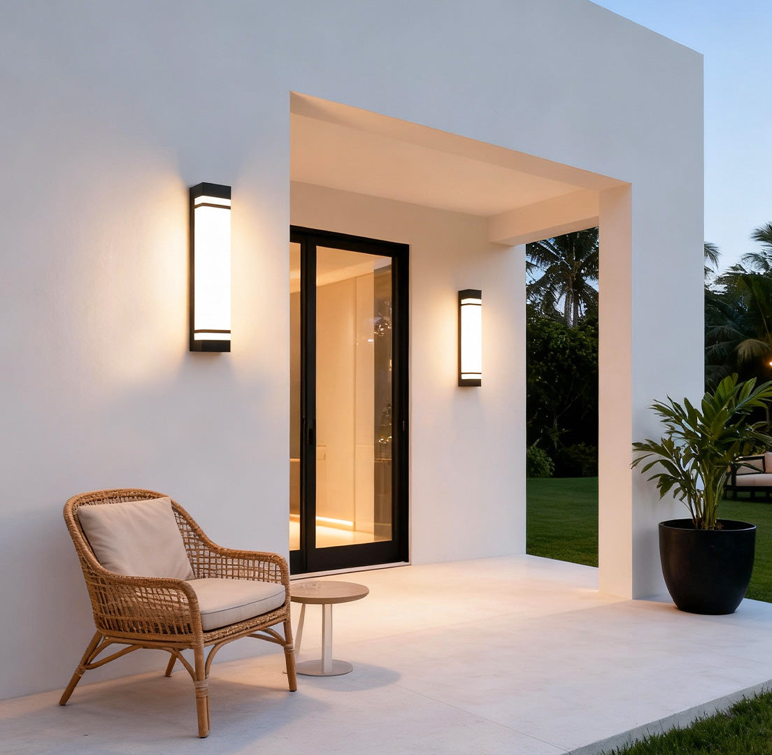 Modern Rectangular LED Outdoor Wall Sconce in Stainless Steel