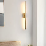 Modern Vertical LED Wall Sconce in Gold or Black