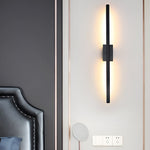 Modern Vertical LED Wall Sconce in Gold or Black