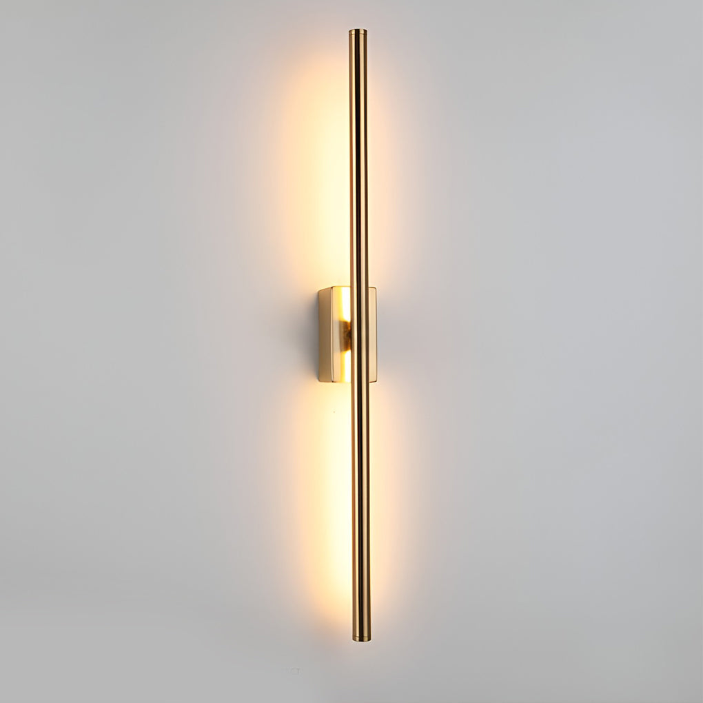 Modern Vertical LED Wall Sconce in Gold or Black
