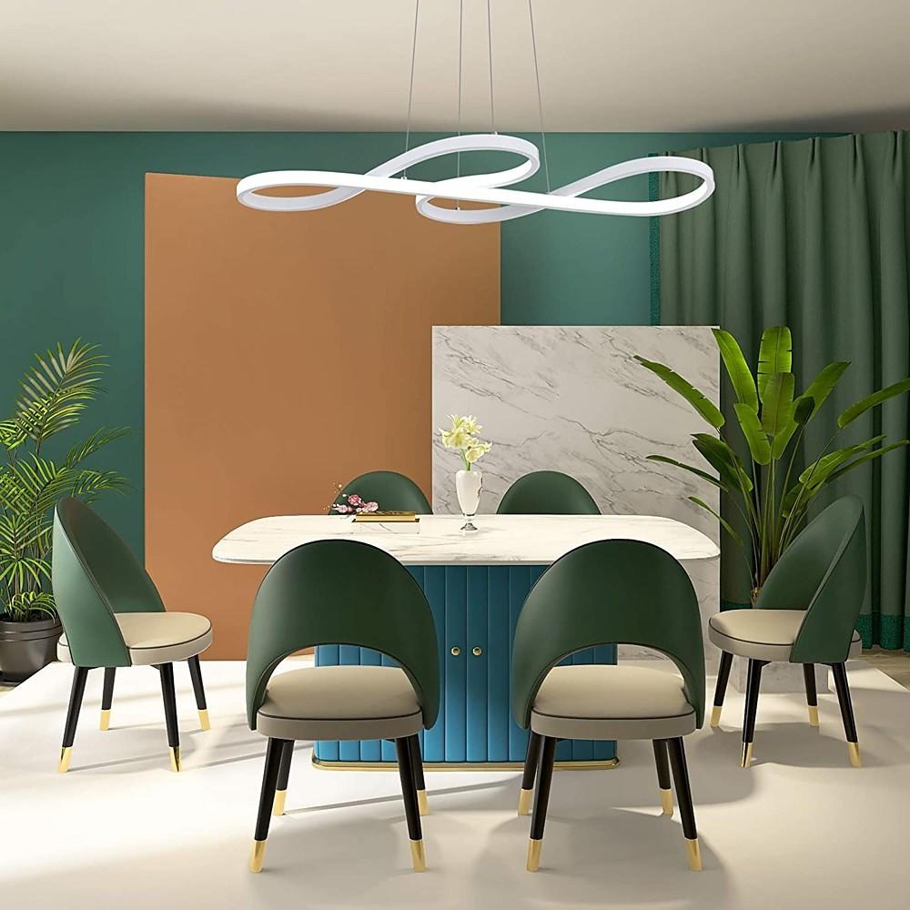 Ribbon LED Pendant Light – Modern Geometric Linear Chandelier