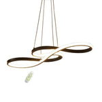 Metal Silica Pendant Hanging Light For Dining Room Led Abstract Curved Strip Chandelier