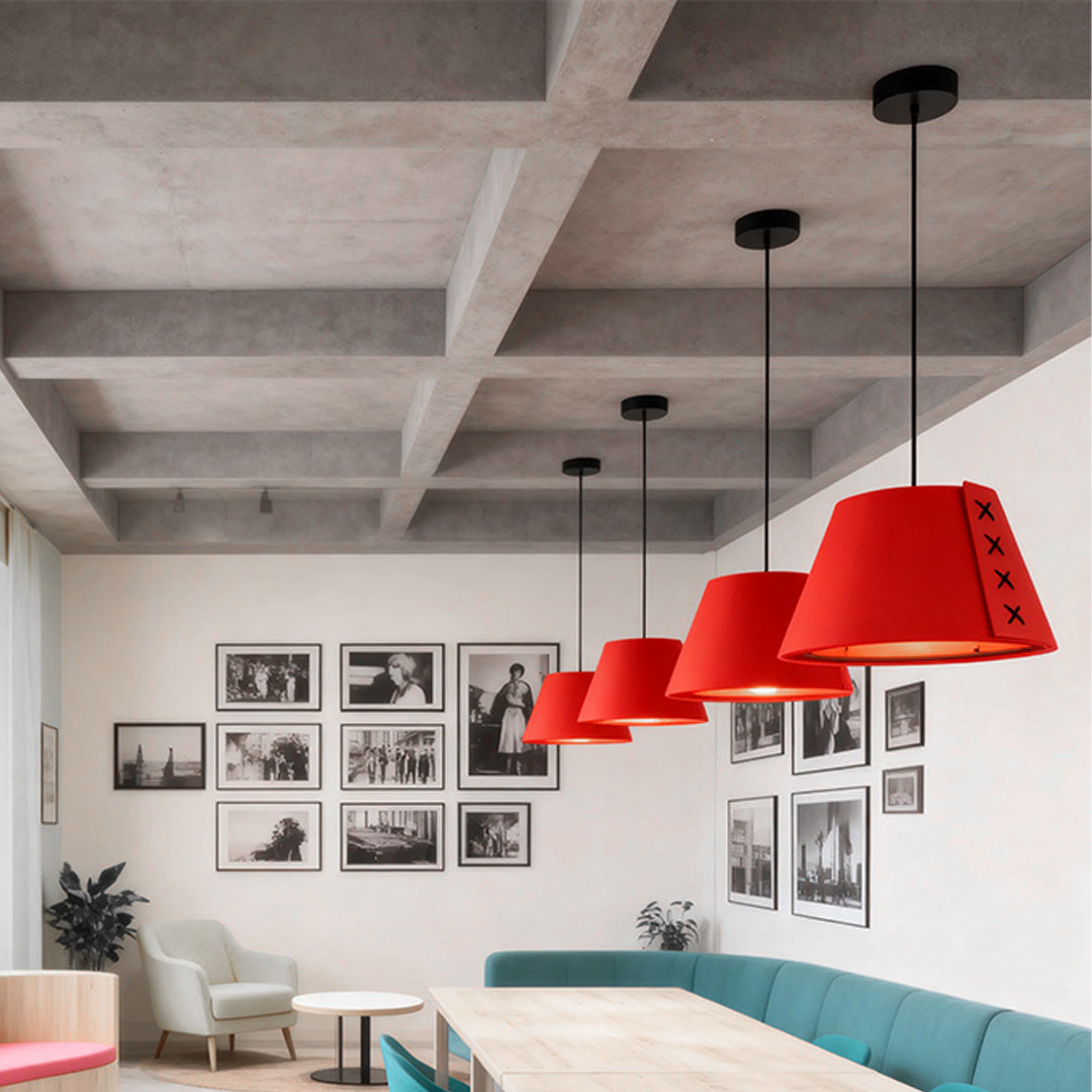 Blue Felt Pendant Light with Acoustic Design for Modern Interiors