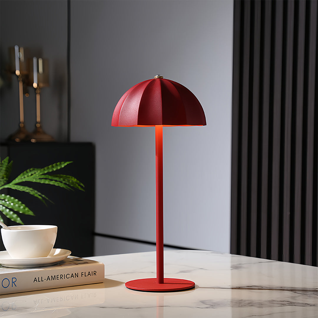 Mushroom Cordless Table Lamp with Dimmable LED, Iron & Acrylic