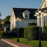 European Three-Light LED Post Lamp for Villa Gardens